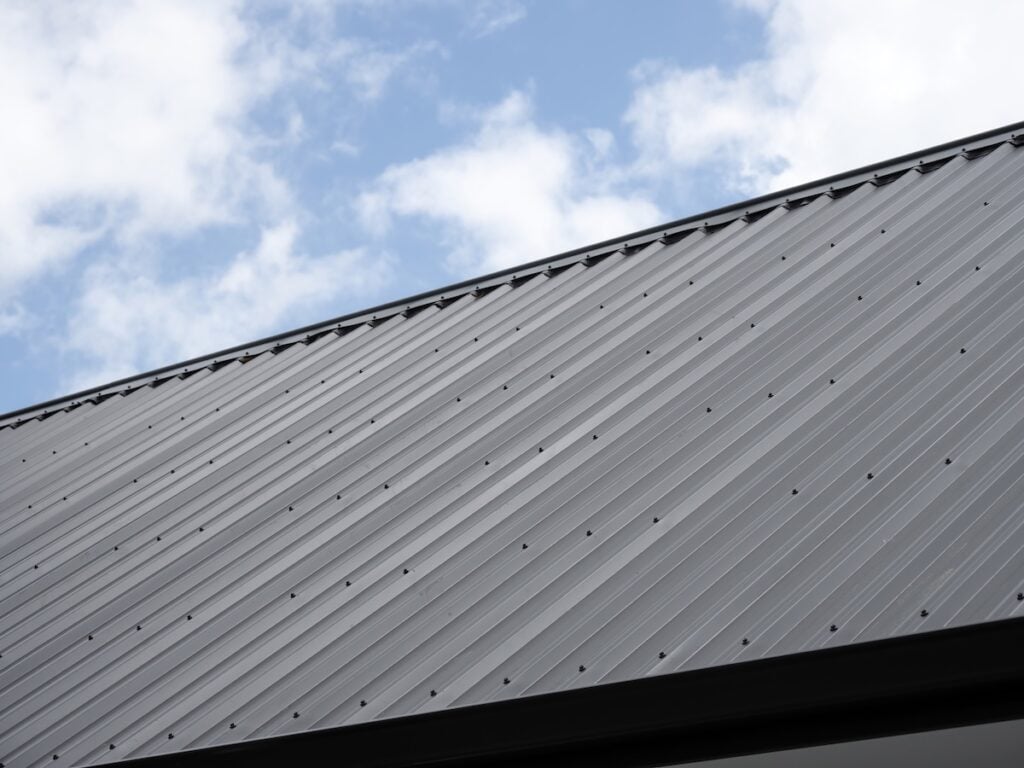 corrugated gray metal roof