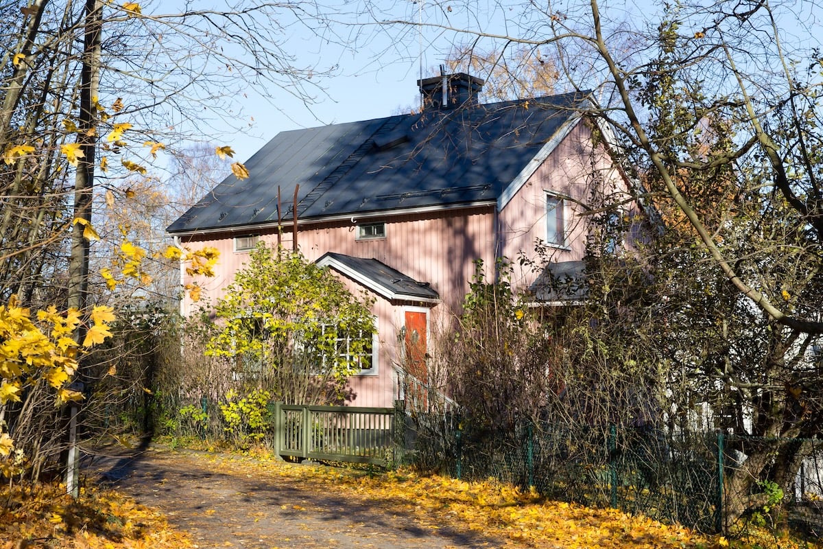 metal roof on old house